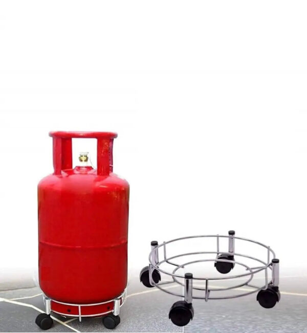 New Classic Stainless Steel Cylinder Trolley Movable with Wheels/LPG Cylinder Stand/Gas Trolly (only Trolly)