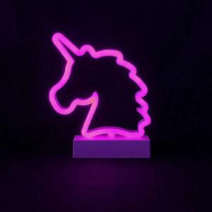 3D Unicorn Neon Signs, LED Neon Light Sign with Holder Base for Party Supplies Girls Room Decoration Accessory for Summer Party Table Decoration Children Kids Gifts (Unicorn with Holder)
