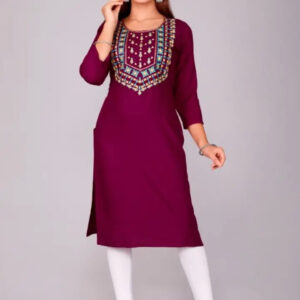 Comfortable Rayon Embroidered Womens Kurti