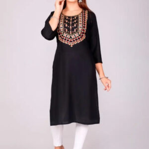 Comfortable Rayon Embroidered Womens Kurti