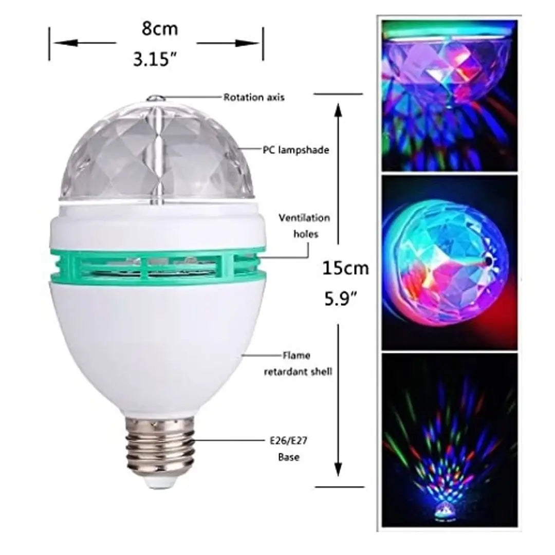 1/2/3 PCS E27 3W Changing Colour Light Bulbs with LED Disco Light Effect  for Home Party Decor