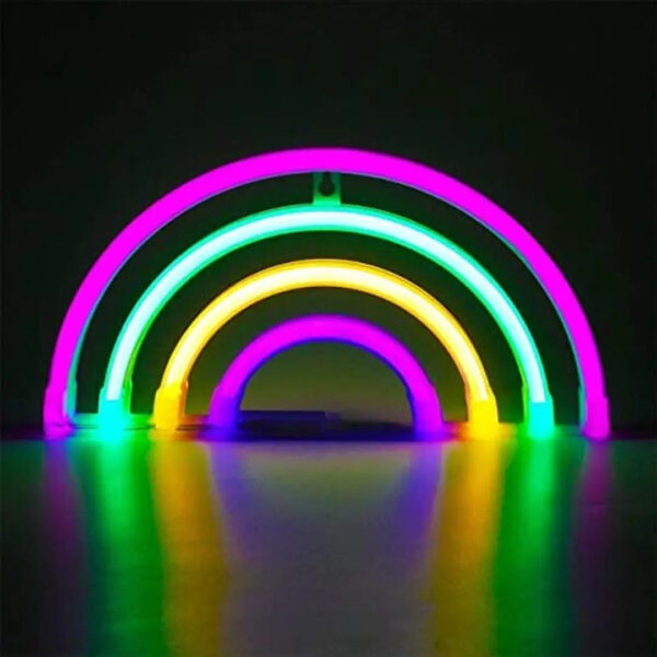 Rainbow Design Neon Colorful LED Light   Asthetic Decorations Multicolor Light for Romantic Gift   Bedroom  Table  Home Decoration  Night Light Lamp and Wall Lamp (Rainbow NEON)