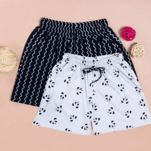 Classic Cotton Printed Shorts for Women, Pack of 2