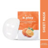 MyGlamm K.Play Brightening Sheet Mask, 20 ml | Infused With Mandarin  White Truffle| Moisturising Face Sheet Mask Pack of 10 Sheet Mask