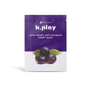 MyGlamm K.Play Acai Berry Anti-oxidant Sheet Mask, 20 ml | Reduces Signs Of Ageing | Skin Reviving Face Sheet Mask