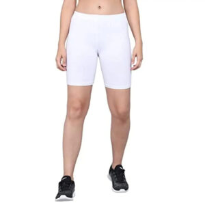 COREFAB Cotton Lycra Shorts for Women Under Dress. White