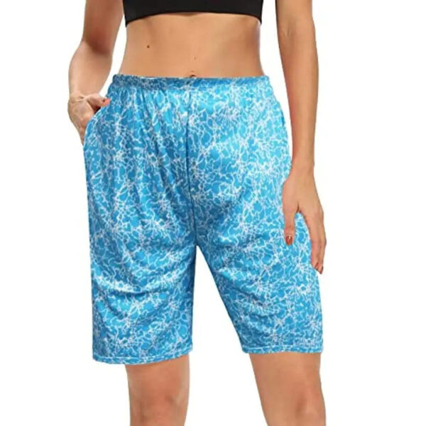 Neeba Blue Cotton Bermuda/Casual Regular Fit Shorts for Women