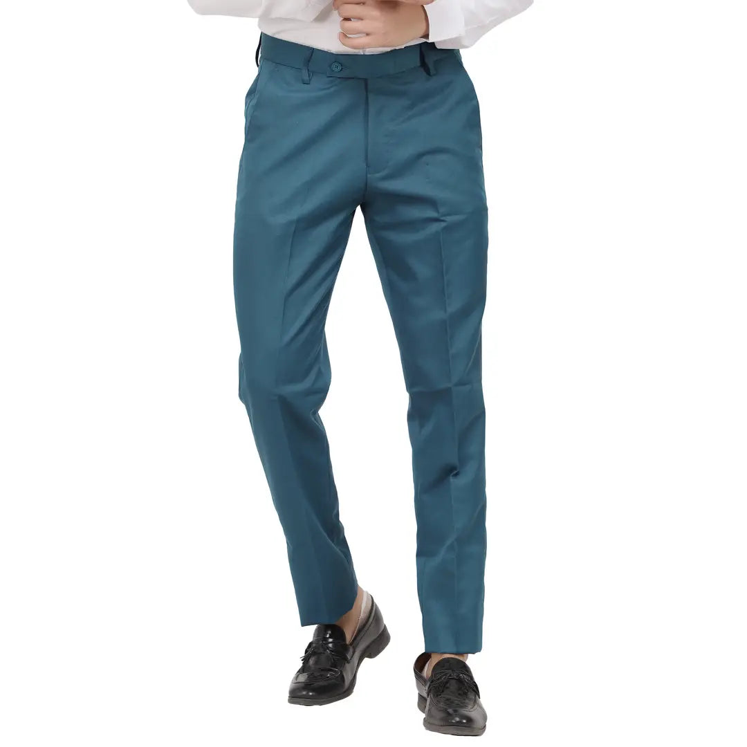 Buy Navy Blue Fusion Fit Mens Cotton Trouser Online | Tistabene - Tistabene