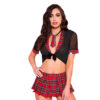 Elegant Sexy Crop Top And Skirt Roleplay School Girl Costume Lingerie Set For Women