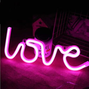 Love Neon Sign for Bedroom Party Supplies Battery Neon Light for Wall,led Neon Wall Signs Room Decoration Accessory Table Decoration