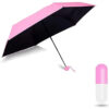 BiTNiX Mini Travel Umbrella for Rain Portable Capsule Umbrella for Kids Fits in Pocket or Purse Lightweight Outdoor Umbrella UV Protection for Men, Women, Kids Umbrella (Pink)