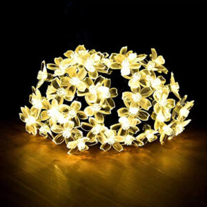 40 Led Blossom Flower Decoration Lights Plug In Fairy String Lights (6 Meters, Steady,Warm White)(Pvc + Copper)