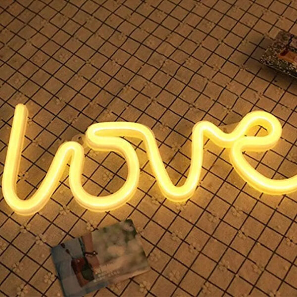 Love Neon Sign for Bedroom Party Supplies Battery Neon Light for Wall,led Neon Wall Signs Room Decoration AccessoryTable Decoration