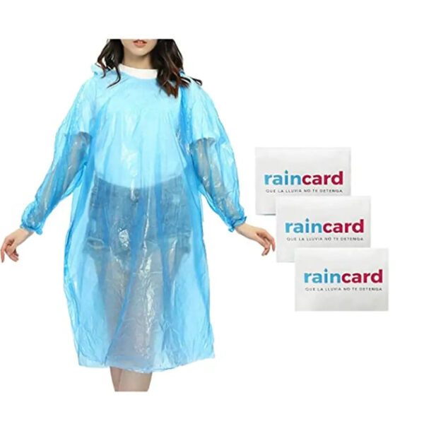 Easy to Carry Emergency Waterproof Rain Poncho with Drawstring Hood Pocket Raincoat for Mens and Womens Disposable Raincoat Card (Pack of 1)