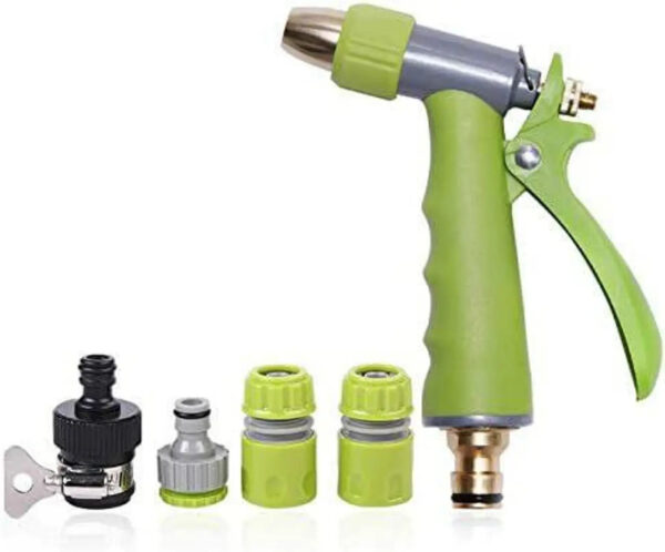 Brass Nozzle Water Spray Gun Jet Hose Pipe High Pressure For Car,Bike,Window Cleaning Plants Gardening (Without Pipe) Suitable for 1/2 Hose Pipe (COPPER GARDEN HOSE SPRAY GUN 4 PCS)