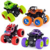 Monster Truck Toys for Kids Friction Powered Monster Truck Car Toy for Baby Push  Go Toys 4wd Monster Truck Combo Set for Boys  Girls red  Green (Pack of 4)